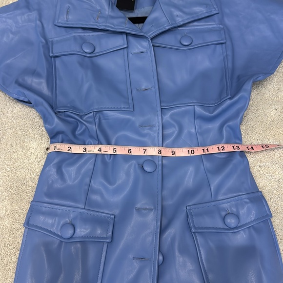 Blue Button-Up Mini Dress - Picture 8 of 10